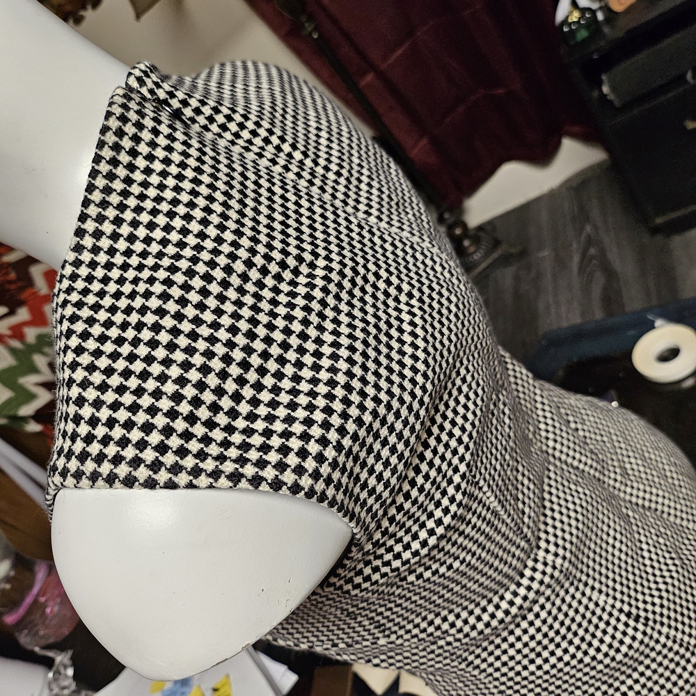 2000s Y2k Ann Taylor Black and White Checkered Dress